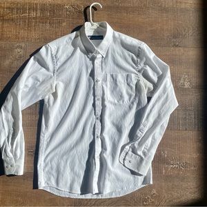 Basic white oxford button down dress shirt  Slim Fit. 16.5 neck.